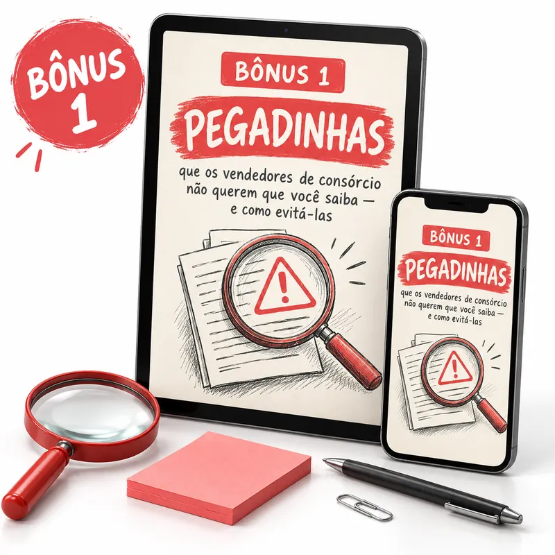 Bônus 1: Pegadinhas que os vendedores de consórcio não querem que você saiba